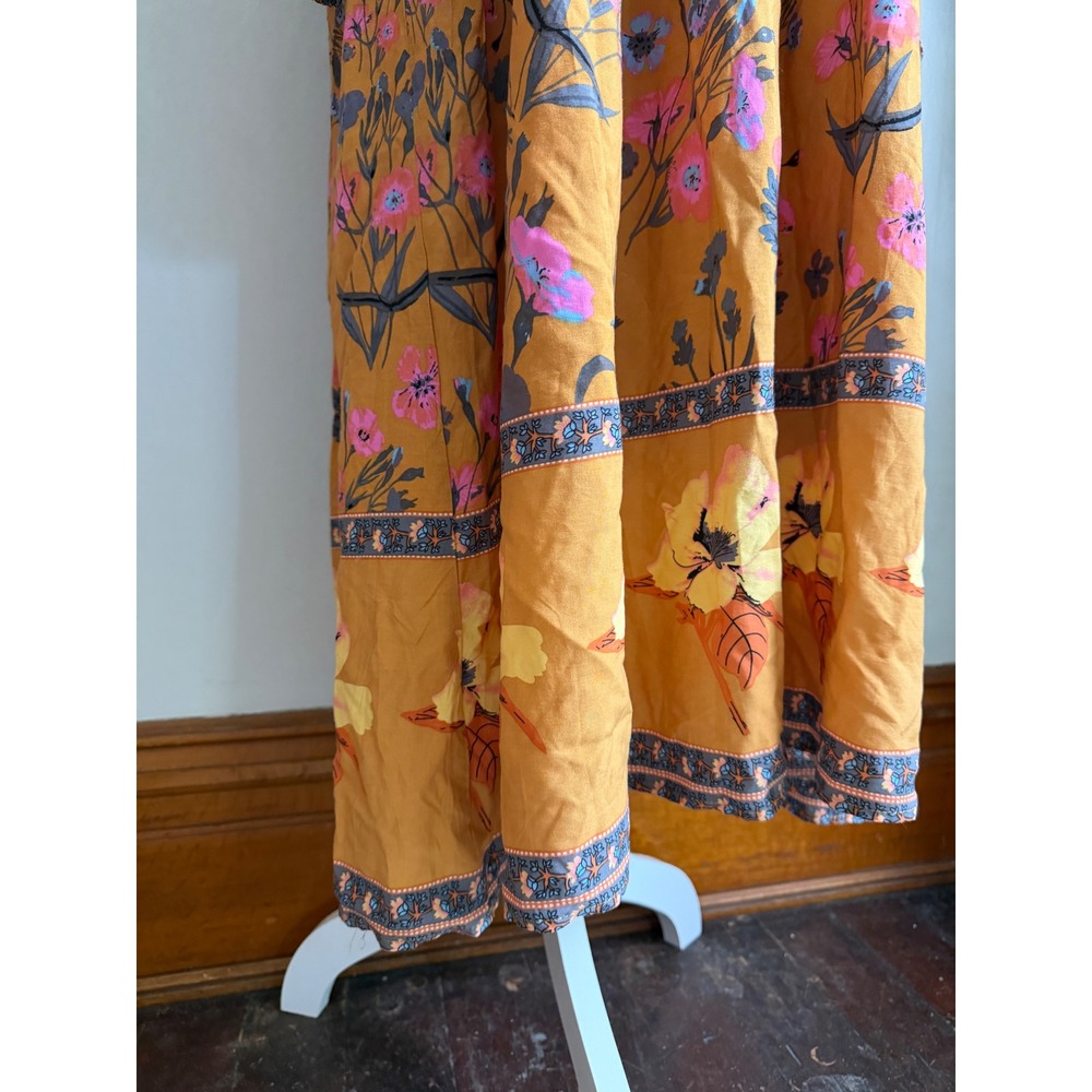 R.Vivimos Floral Boho Tassel Maxi Dress S 4/6 Long Sleeve cottagecore prairie - Picture 3 of 10